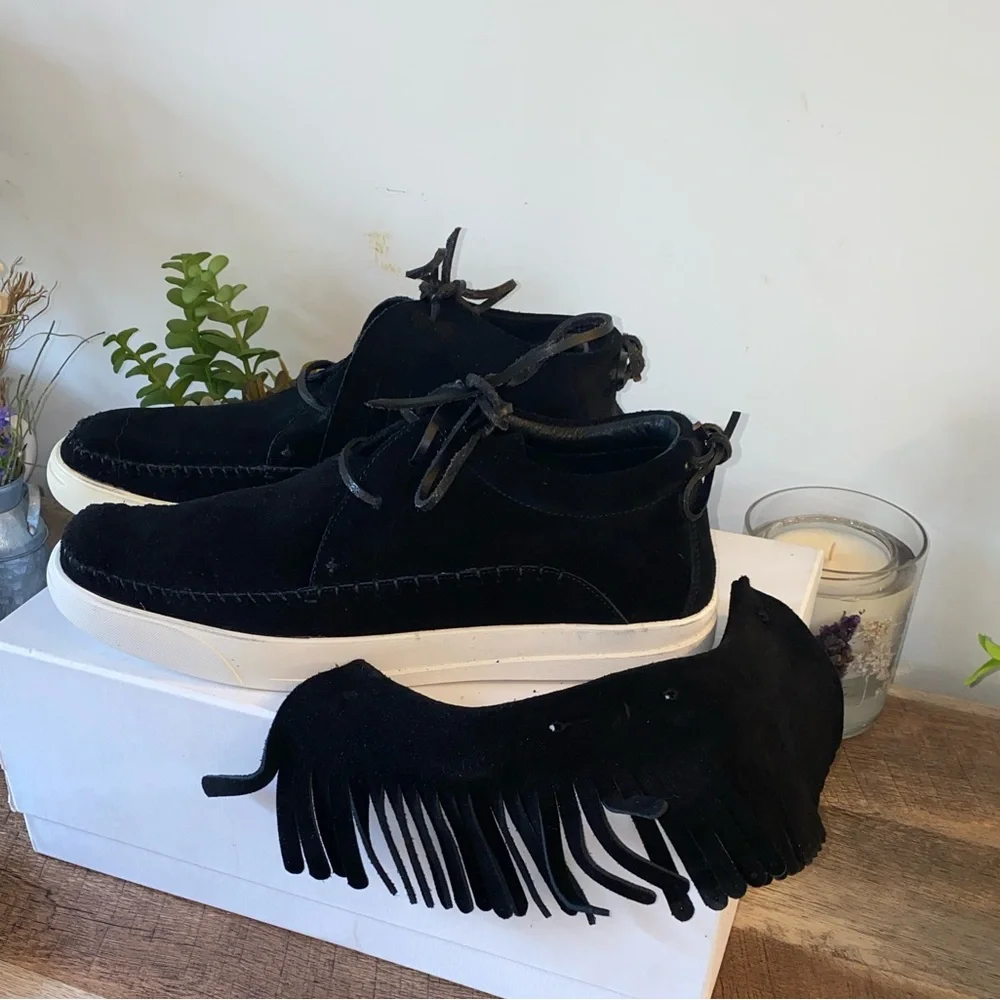 NWB!! Foundation Footwear Native Black High-Top Fringe Moccasin Sneakers Size 11 - Picture 10 of 14